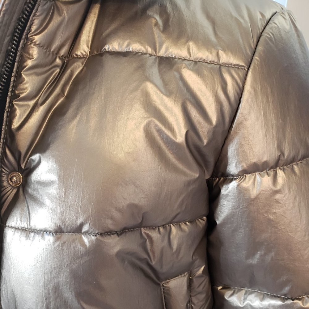 Silver Crop Puffer Jacket - Picture 4 of 9